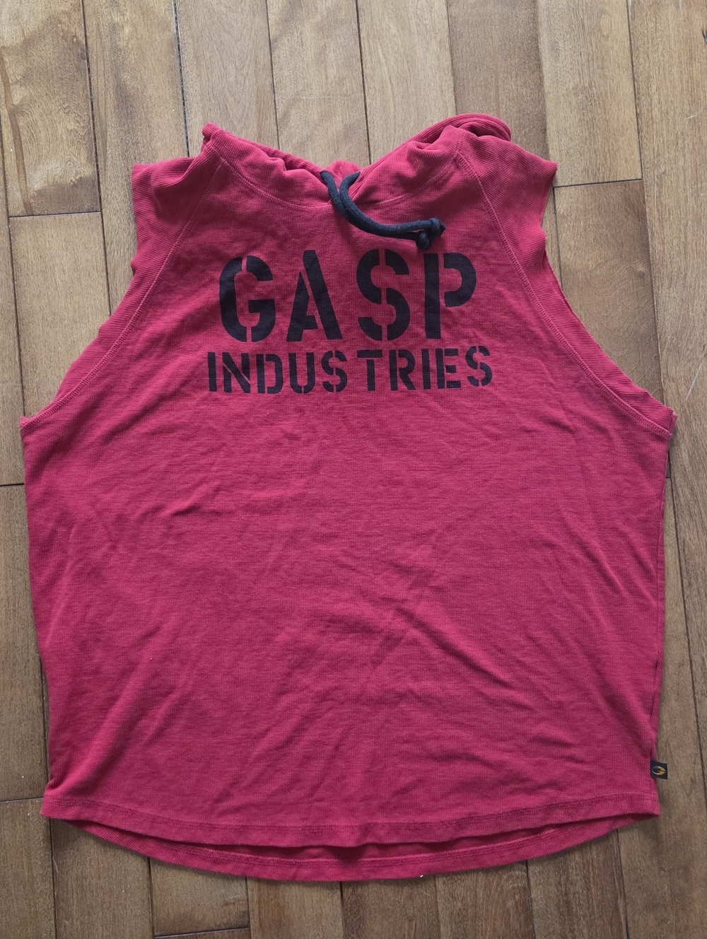 Gasp Chili Red Lightweight Sleeveless Thermal SL Hoodie Size XL